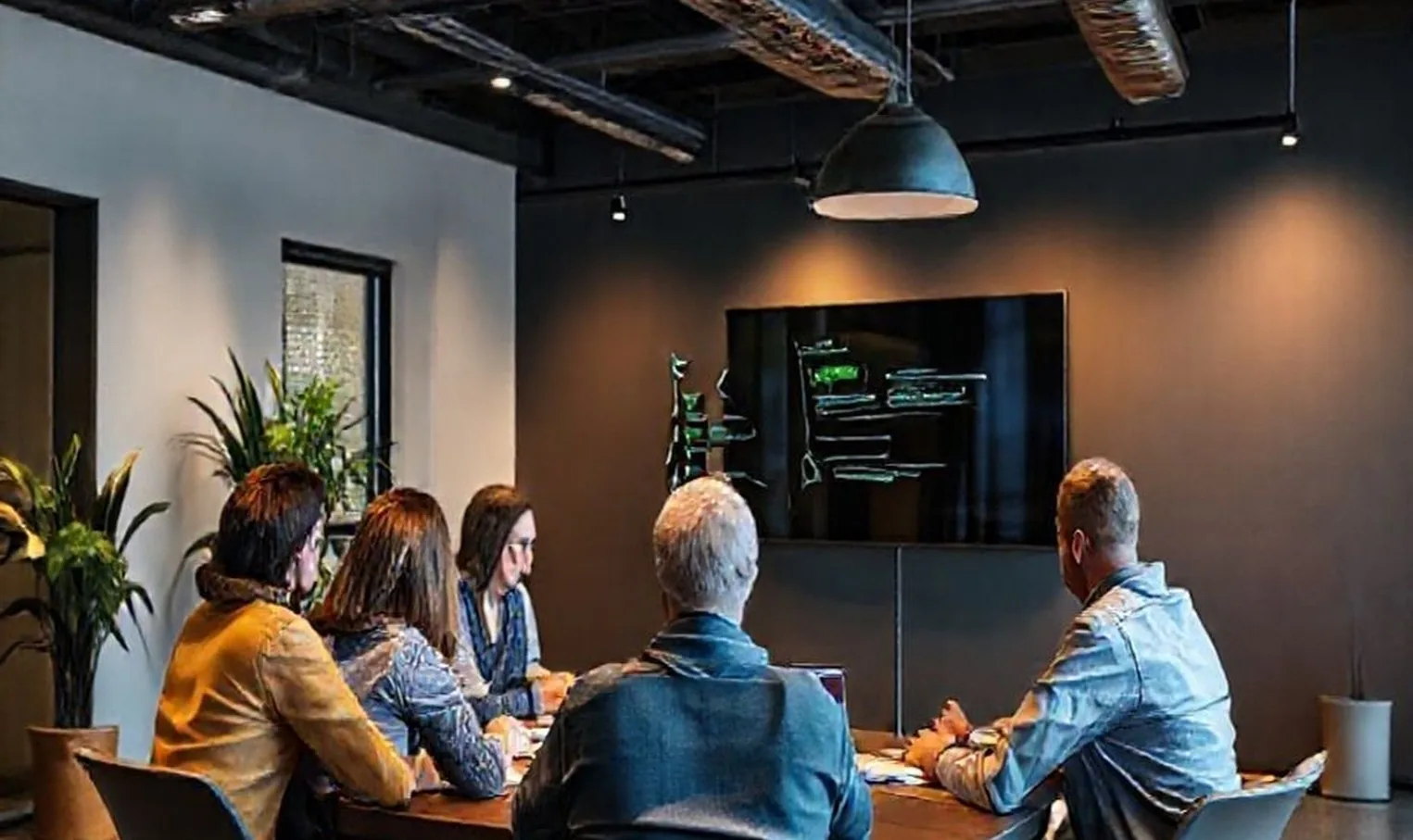 Professional coaching workspace with team